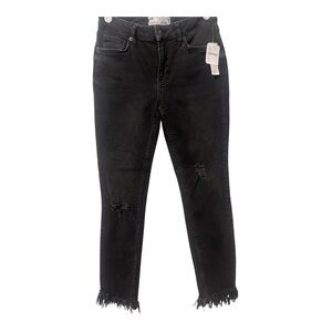 Free People-Black Ankle Skinny Jeans Women Size 25 NWT Stretch Denim Style 61502